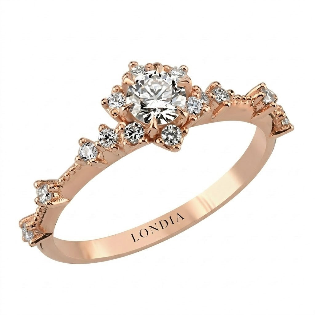0.50 Ct. Natural Diamond Vintage Ring, 14K Gold