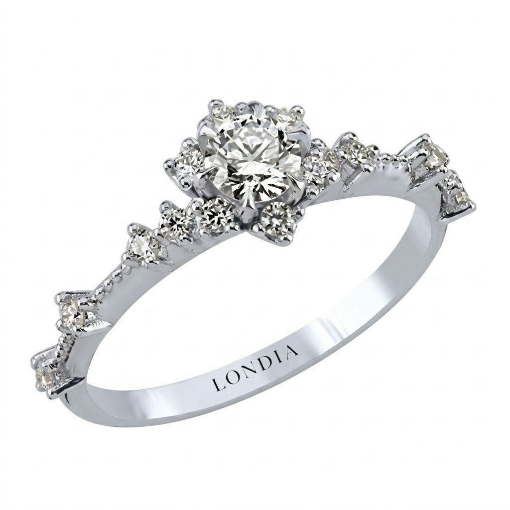 0.50 Ct. Natural Diamond Vintage Ring, 14K Gold