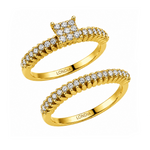 Natural Diamond Wedding Ring Set