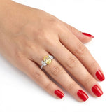 0.50 Ct. ''Fancy Yellow Quartz'' Design Ring With Natural Diamond