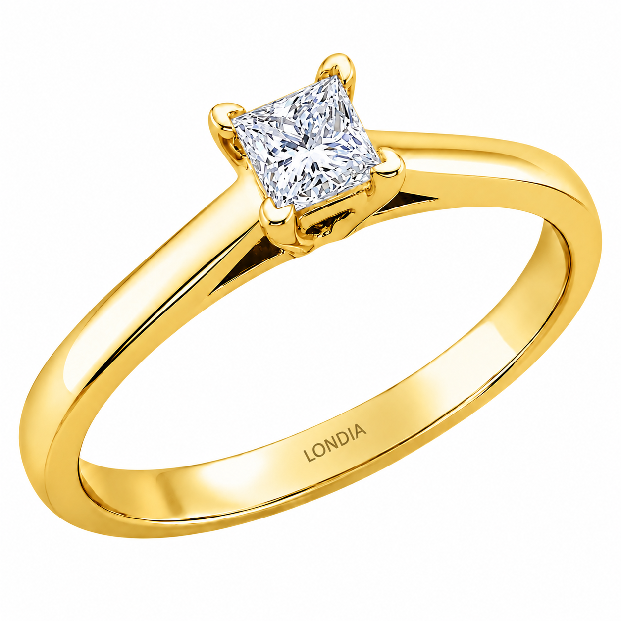 0.50 Carat F Color GIA Certified Princess Solitaire Ring