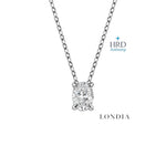 0.50 Carat F Color HRD Certified Oval Solitaire Necklace