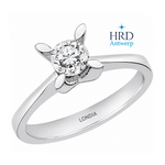 0.50 Carat F Color HRD Internationally Certified Butterfly Design Ring