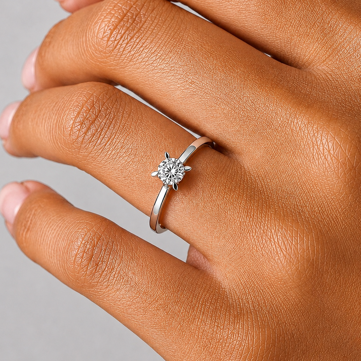 0.50 Carat F Color HRD Internationally Certified Butterfly Design Ring