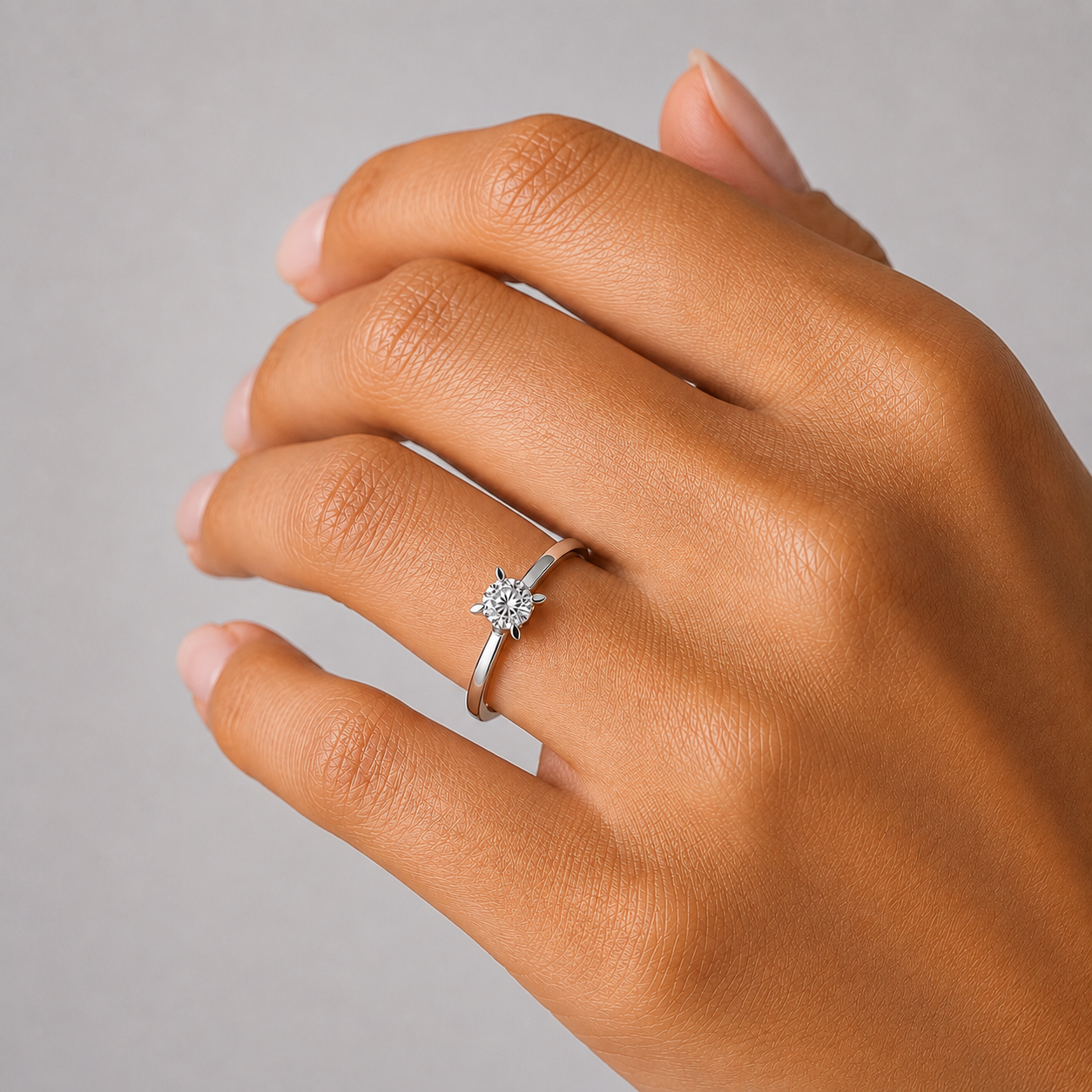 0.50 Carat F Color HRD Internationally Certified Butterfly Design Ring