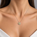 0.50 Carat Fancy Yellow Natural Diamond Cushion Design Necklace