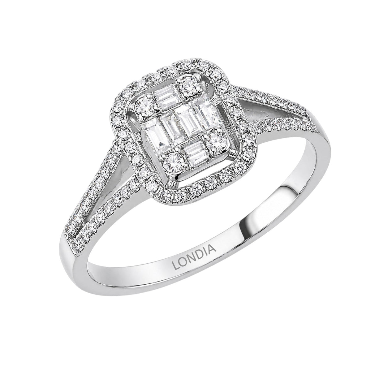 0.50 Carat Natural Diamond Baguette Design Diamond Ring | LONDIA