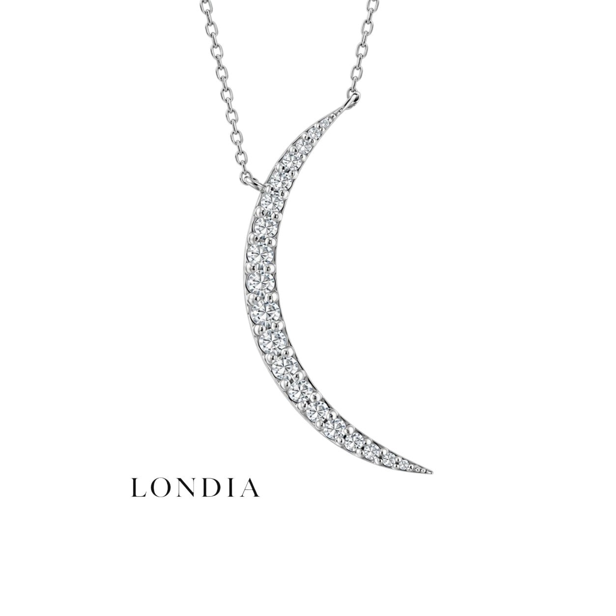 0.50 Carat Natural Diamond Luna Design Necklace