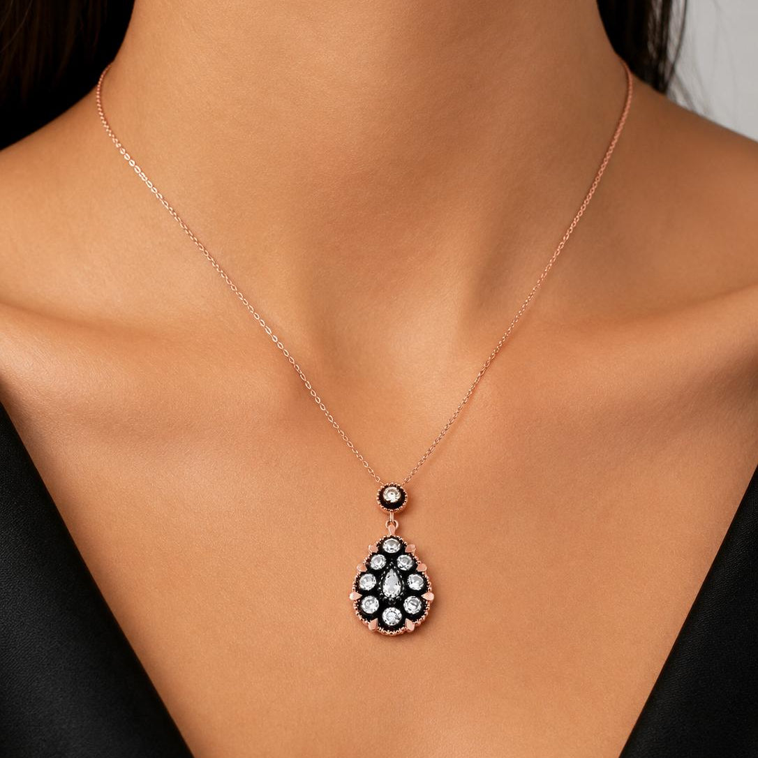 0.50 Carat Rose Diamond Antique Design Necklace