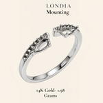 0.50 Ct. Angel Wing Design Ring Mounting 14K Gold