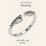 0.50 Ct. Angel Wing Design Ring Mounting 14K Gold