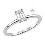 0.50 Ct. F Color HRD Certified Emerald Cut Solitaire Ring 