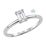 0.50 Ct. F Color HRD Certified Emerald Cut Solitaire Ring 