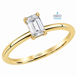 0.50 Ct. F Color HRD Certified Emerald Cut Solitaire Ring 