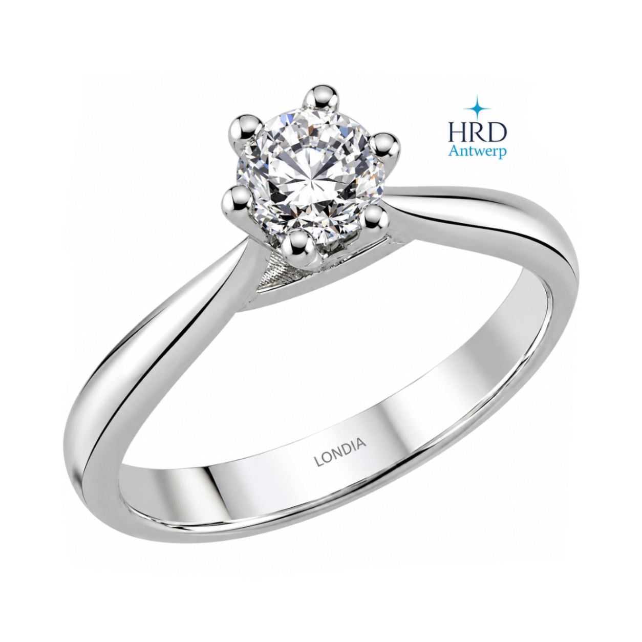 0.50 Ct. F Color HRD Certified Natural Diamond Amore Solitaire Ring