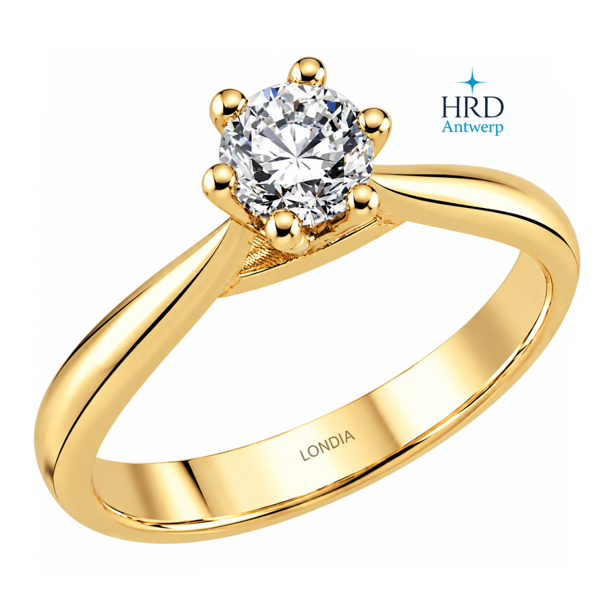 0.50 Ct. F Color HRD Certified Natural Diamond Amore Solitaire Ring