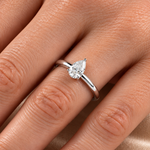 0.50 Ct. F Color Natural Diamond HRD Certified Pear Solitaire Ring