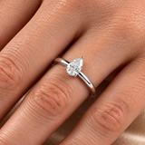 0.50 Ct. F Color Natural Diamond HRD Certified Pear Solitaire Ring