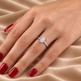 0.50 Ct. F Color Natural Diamond HRD Certified Pear Solitaire Ring