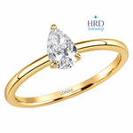 0.50 Ct. F Color Natural Diamond HRD Certified Pear Solitaire Ring