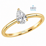 0.50 Ct. F Color Natural Diamond HRD Certified Pear Solitaire Ring