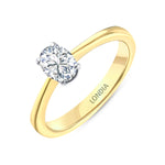 0.50 Ct. Natural Diamond Oval Solitaire ''Classic'' Ring in 14K Gold