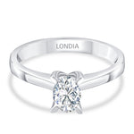 0.50 Ct. Natural Oval Diamond Solitaire Ring