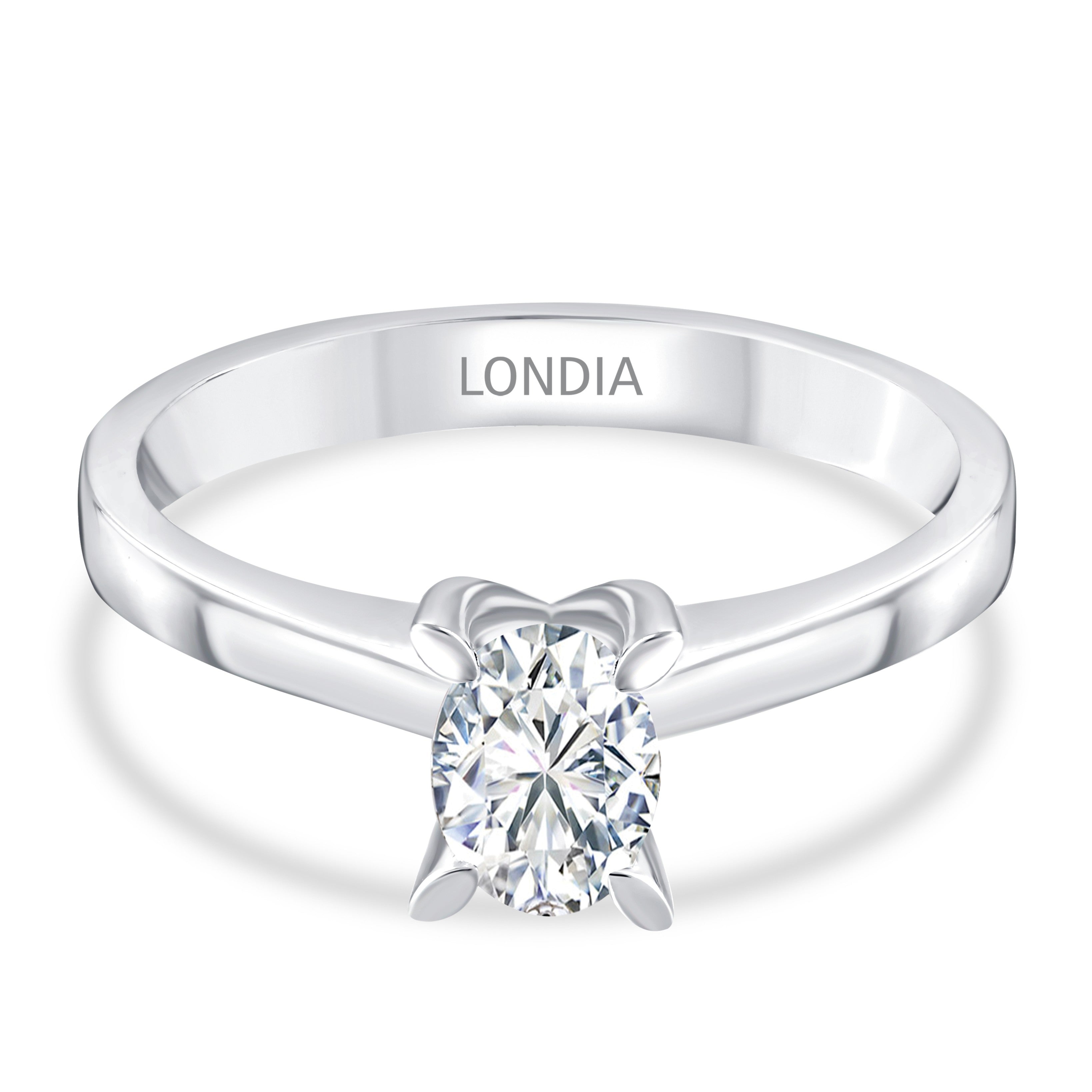 0.50 Ct. Natural Oval Diamond Solitaire Ring