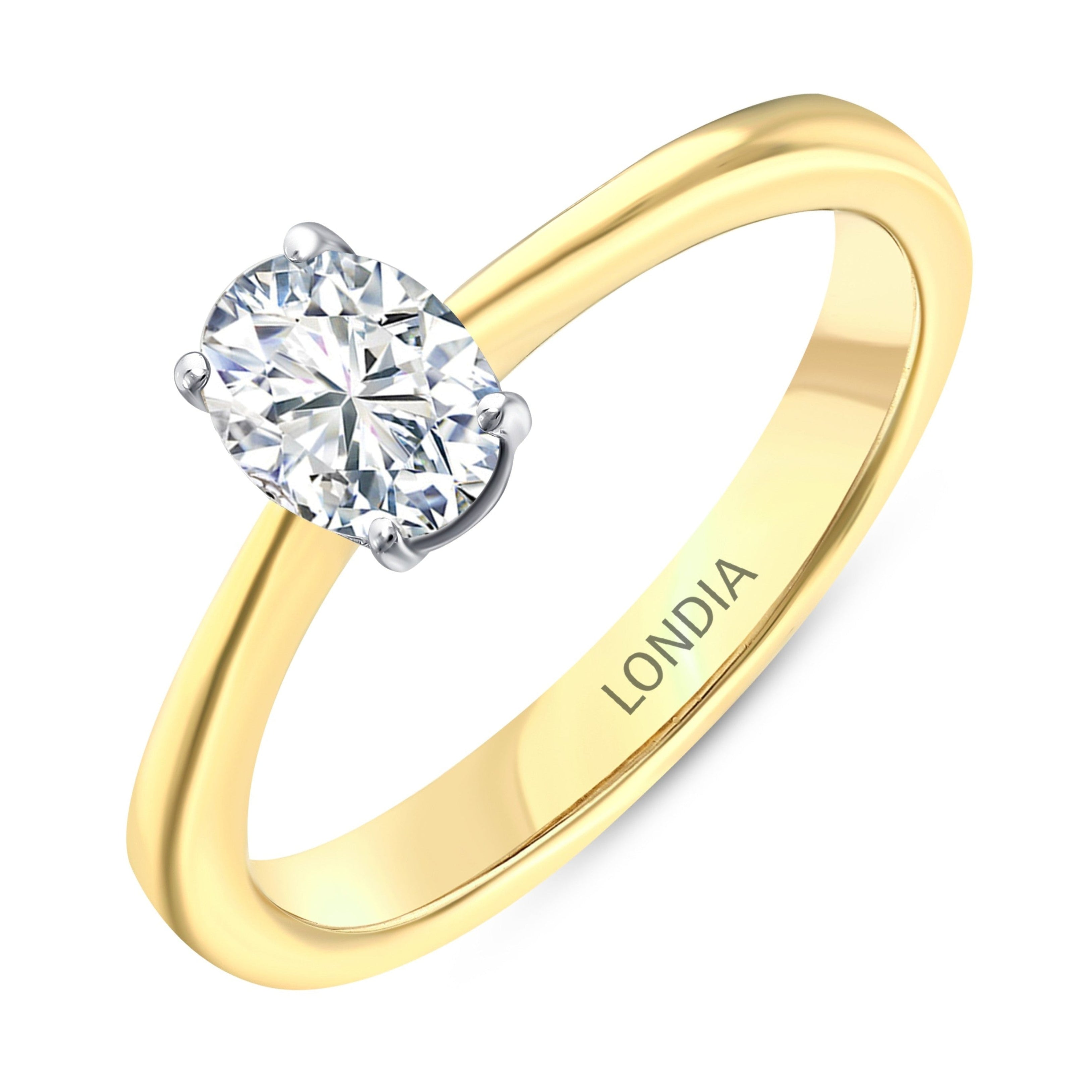0.50 Ct. Natural Oval Diamond Solitaire Ring