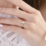 0.50 Ct. Natural Oval Diamond Solitaire Ring
