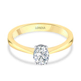 0.50 Ct. Natural Oval Diamond Solitaire Ring