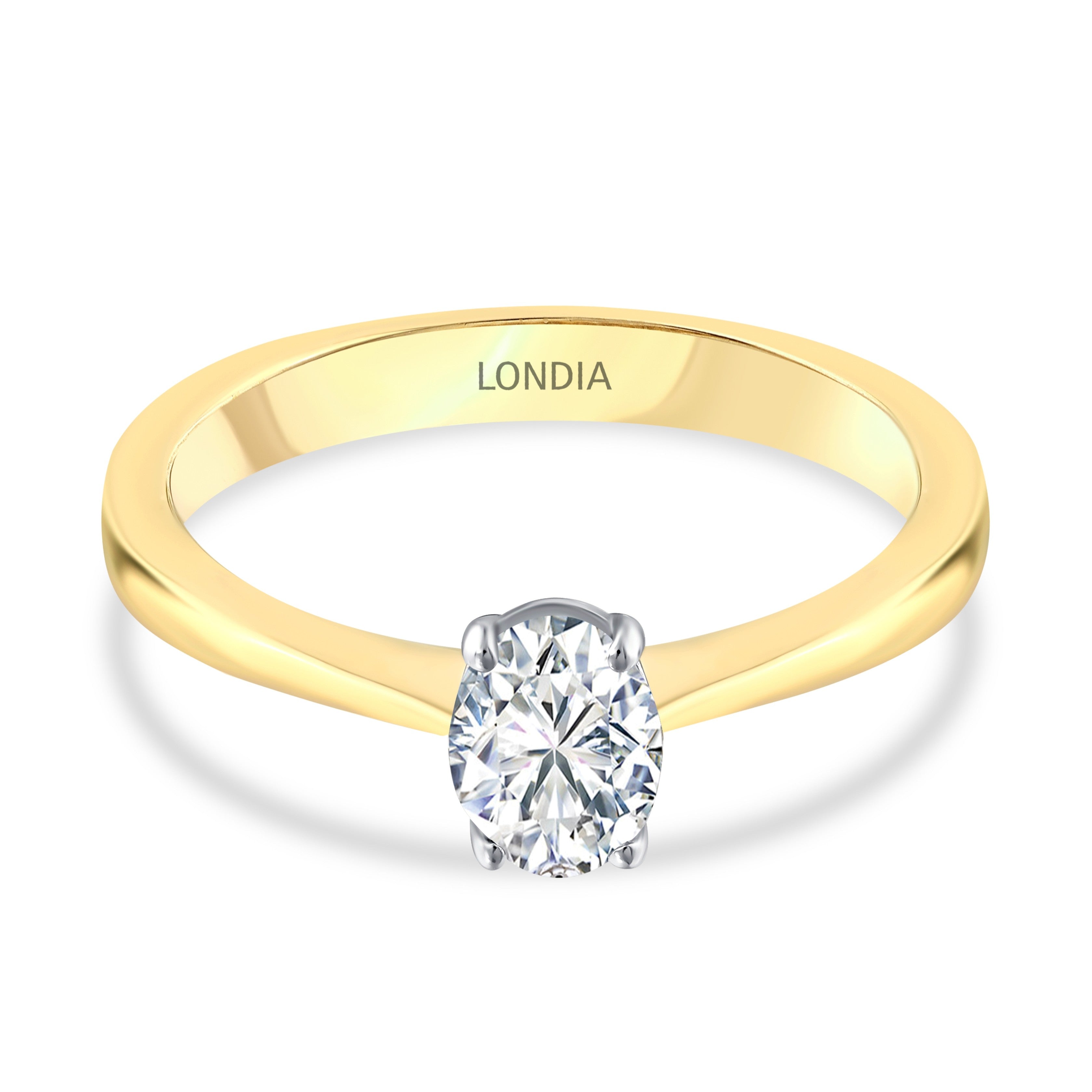 0.50 Ct. Natural Oval Diamond Solitaire Ring