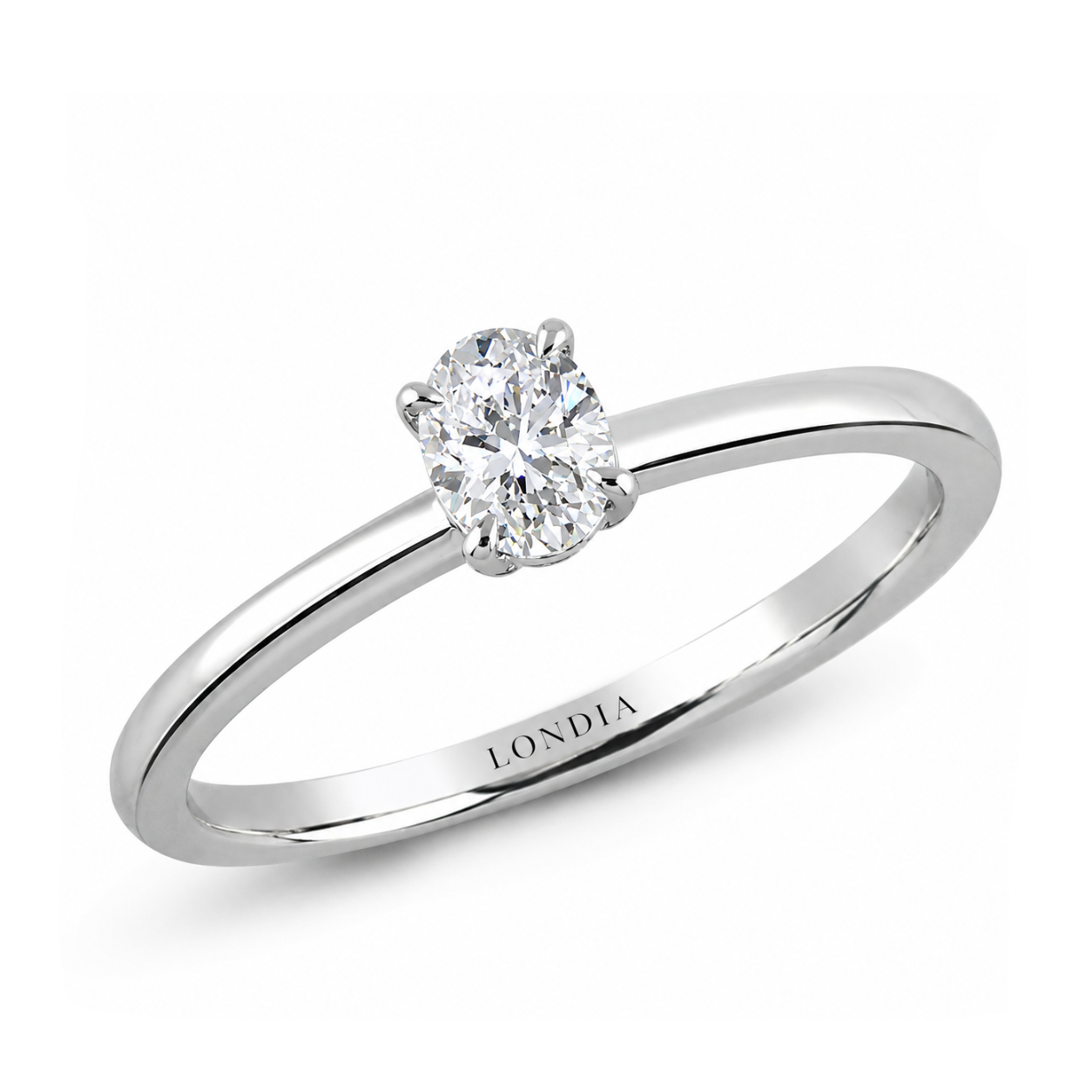 0.50 Ct. Natural Oval Diamond Solitaire Ring