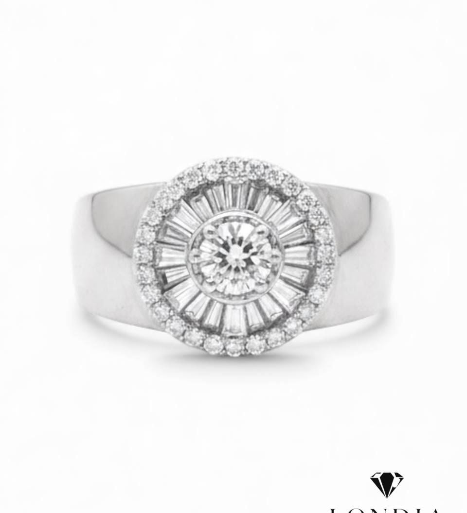 0.50 Ct Natural Diamond Solara Dome Design Ring 14K Fine Gold