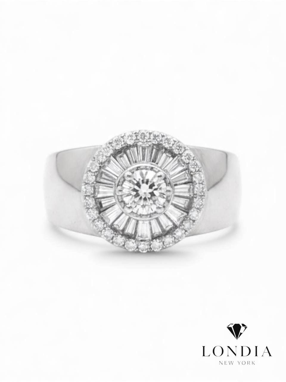 0.50 Ct Natural Diamond Solara Dome Design Ring 14K Fine Gold