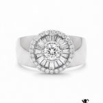 0.50 Ct Natural Diamond Solara Dome Design Ring 14K Fine Gold