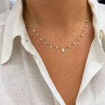 0.55 Carat Dancing Diamond Design Necklace in 14K Solid Gold