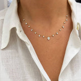 0.55 Carat Dancing Diamond Design Necklace in 14K Solid Gold