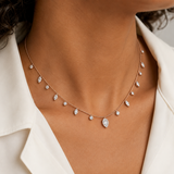 0.55 Carat Dancing Diamond Design Necklace in 14K Solid Gold