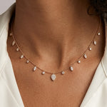 0.55 Carat Dancing Diamond Design Necklace in 14K Solid Gold