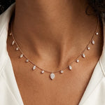 0.55 Carat Dancing Diamond Design Necklace in 14K Solid Gold