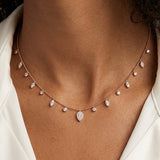0.55 Carat Dancing Diamond Design Necklace in 14K Solid Gold