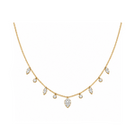 0.55 Carat Dancing Diamond Design Necklace in 14K Solid Gold