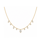 0.55 Carat Dancing Diamond Design Necklace in 14K Solid Gold