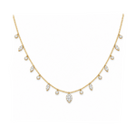 0.55 Carat Dancing Diamond Design Necklace in 14K Solid Gold