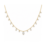 0.55 Carat Dancing Diamond Design Necklace in 14K Solid Gold