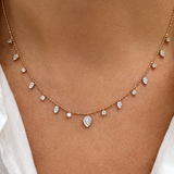0.55 Carat Dancing Diamond Design Necklace in 14K Solid Gold