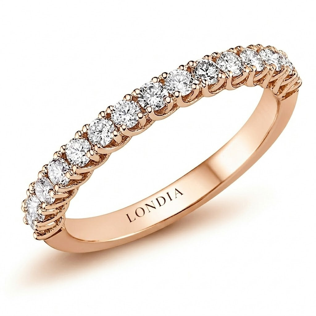 0.55 Carat Diamond Half Eternity Ring in 14K Gold
