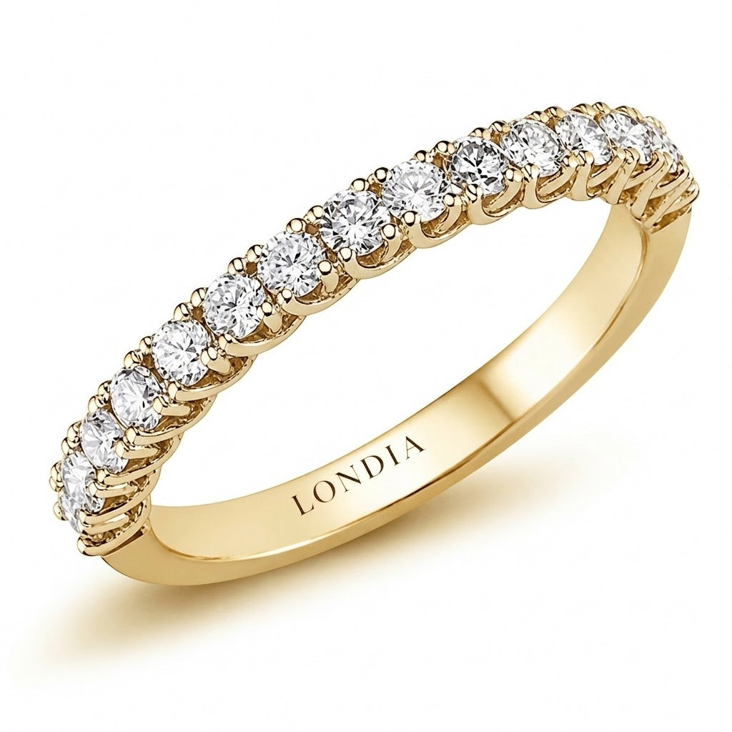 0.55 Carat Diamond Half Eternity Ring in 14K Gold