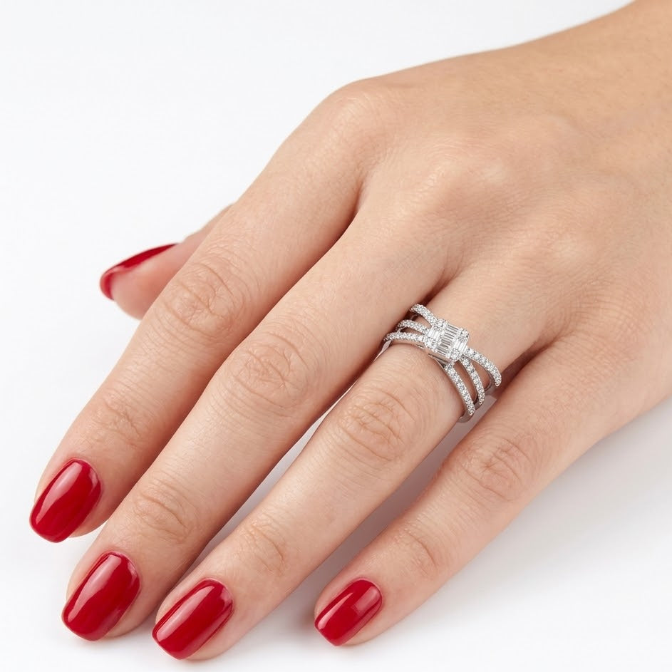 Diamond Line Design Ring